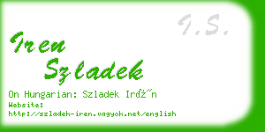 iren szladek business card